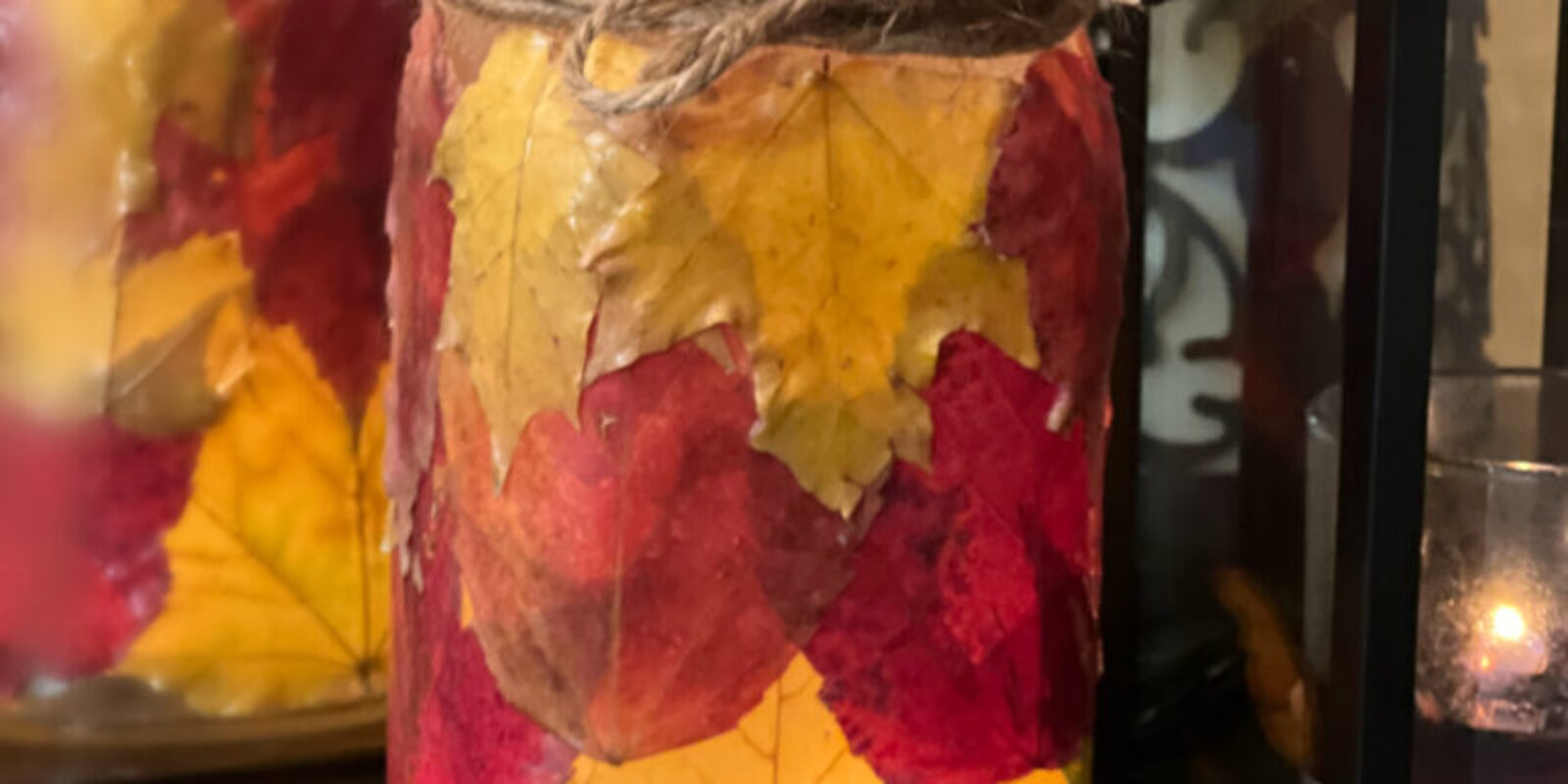 Mason Jar Leaf Candle Holder